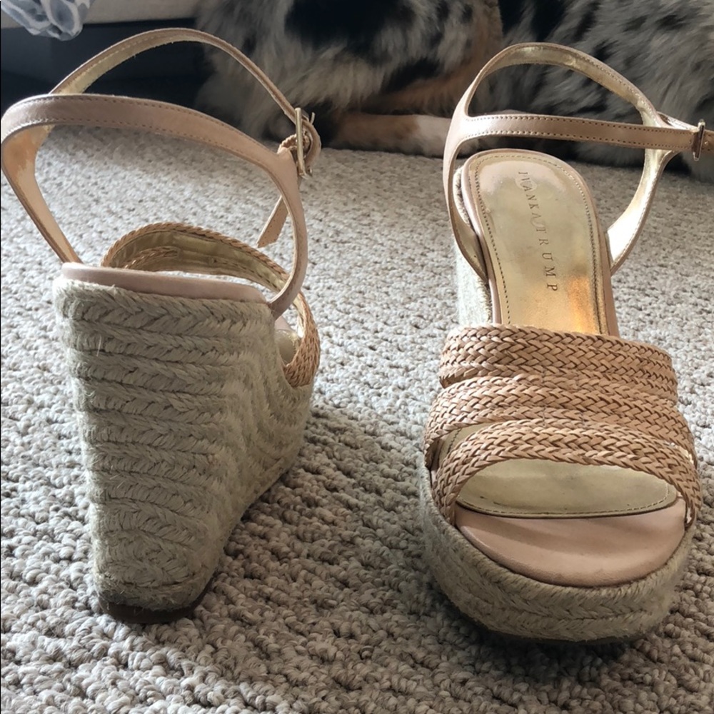 Ivanka Trump neutral wedge 4 inch heel